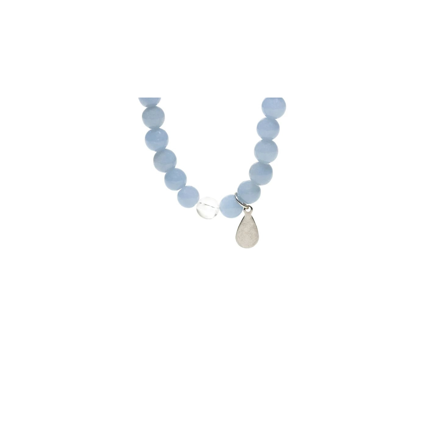 Bracelet en angélite élastique avec aile d'ange | Pieralune