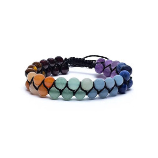Bracelet Chakra double rang ajustable | Pieralune