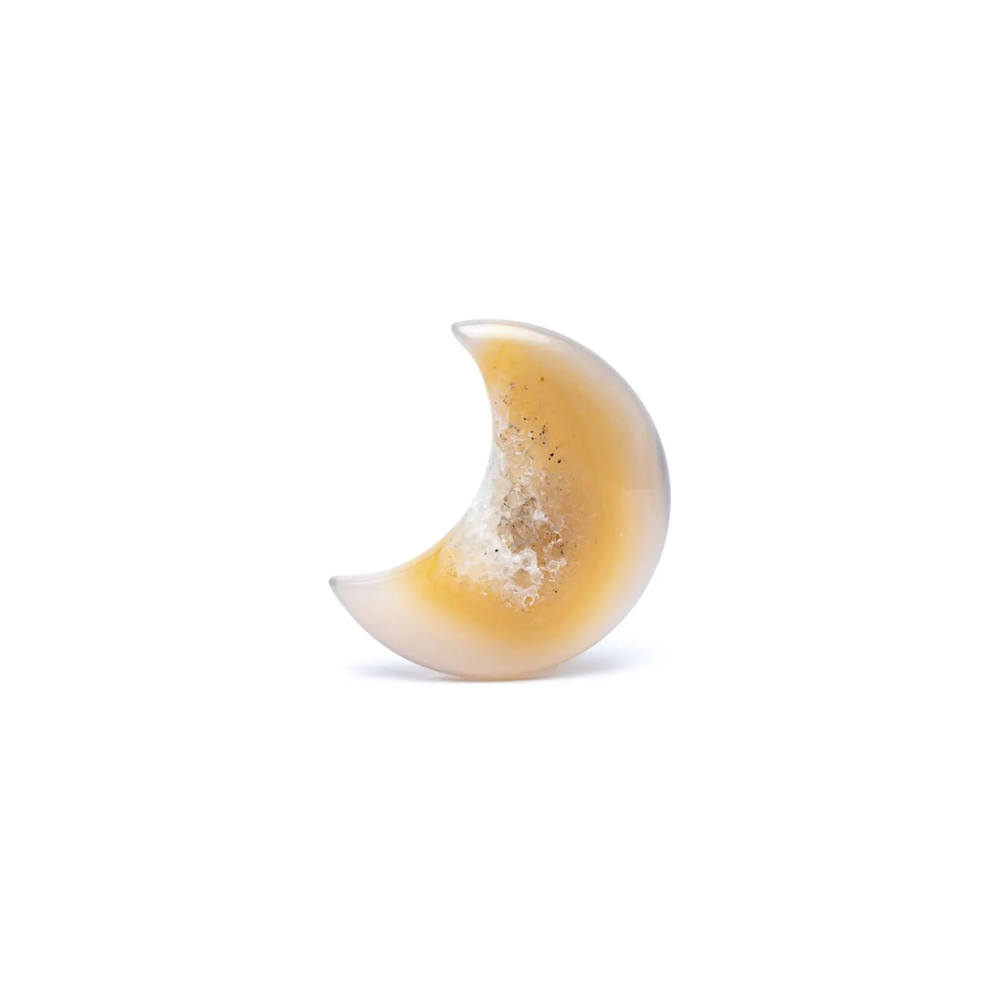 Agate en forme de lune avec cristallisation | Pieralune