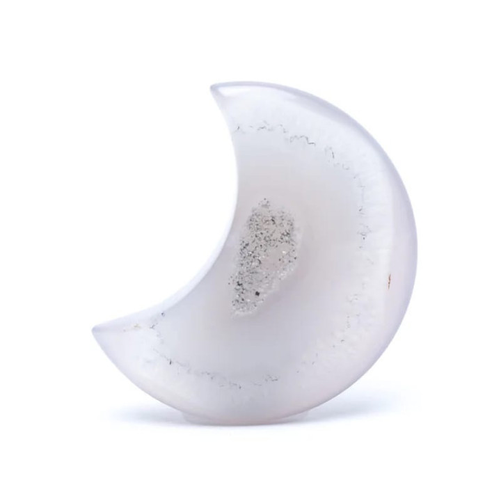 Agate en forme de lune avec cristallisation | Pieralune