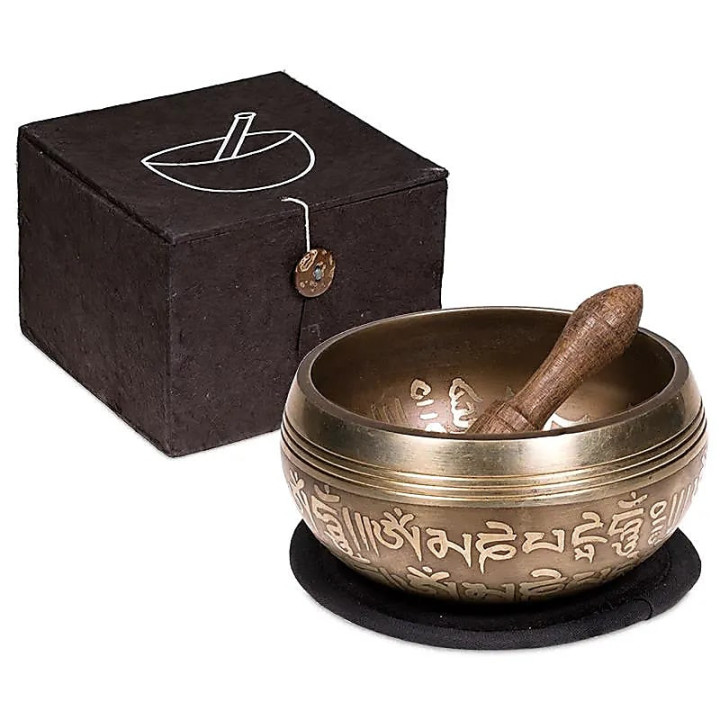 Bol chantant Om SET cadeau noir | Pieralune