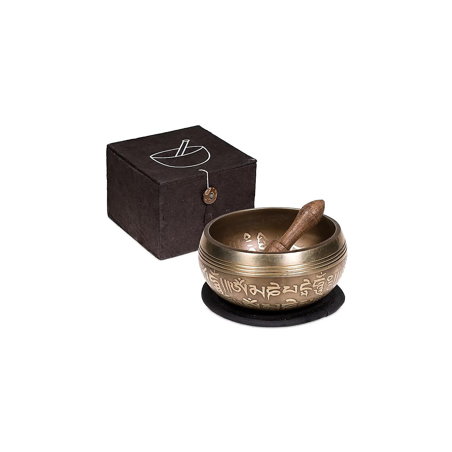 Bol chantant Om SET cadeau noir | Pieralune