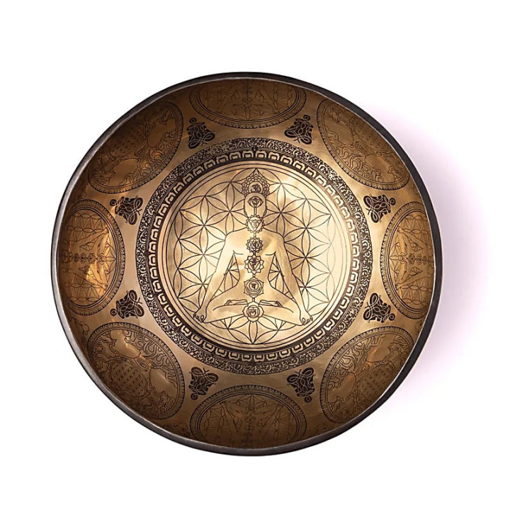 Bol chantant gravé au laser Chakra Fleur de Vie | Pieralune