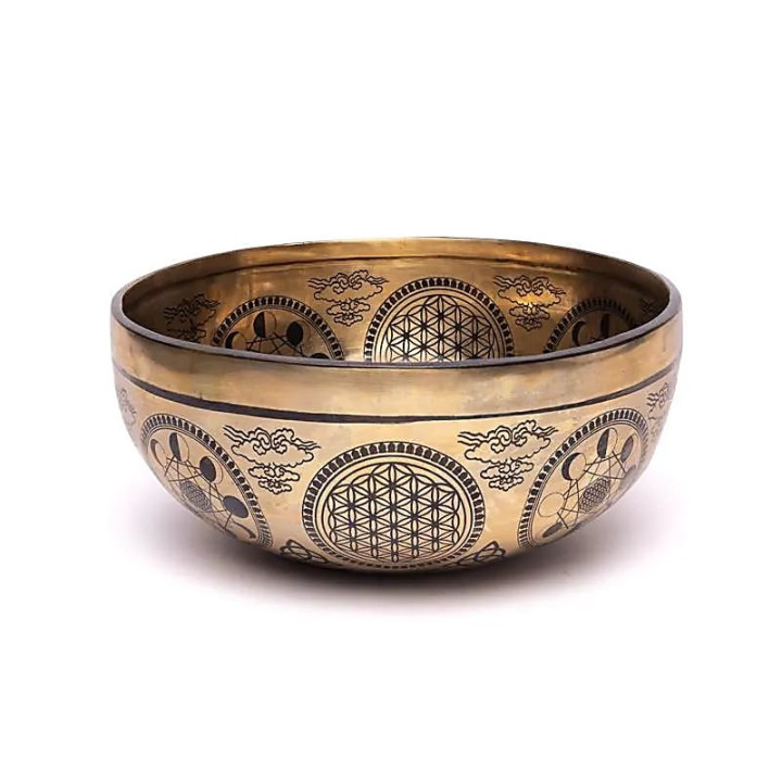 Bol chantant gravé au laser Cube de Métatron | Pieralune