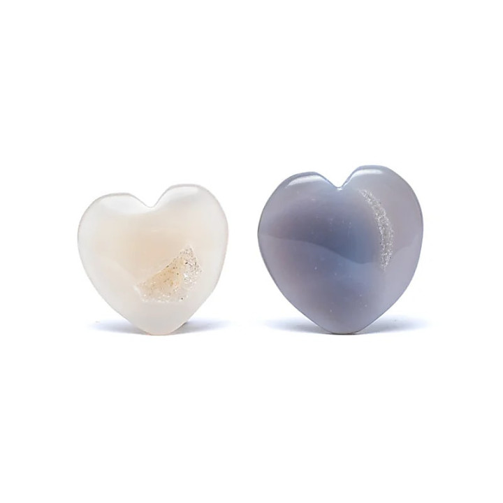 Agate pierre du soucis forme coeur avec cristallisation | Pieralune