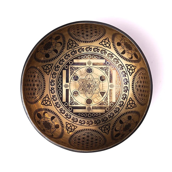 Bol chantant gravé au laser Cube de Métatron | Pieralune