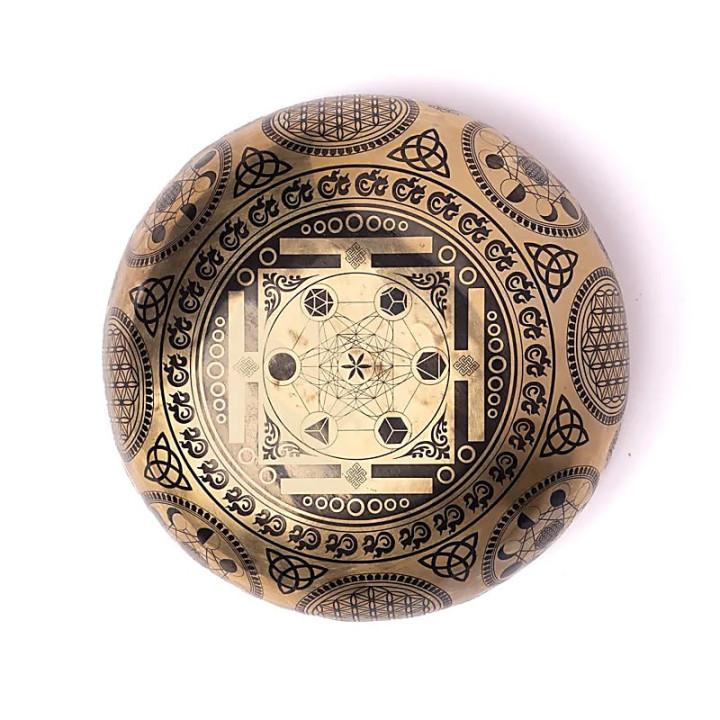 Bol chantant gravé au laser Cube de Métatron | Pieralune