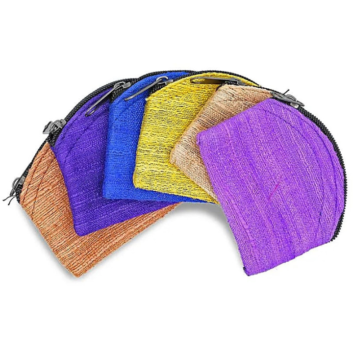 Pochettes soie sauvage zippées couleurs variées | Pieralune
