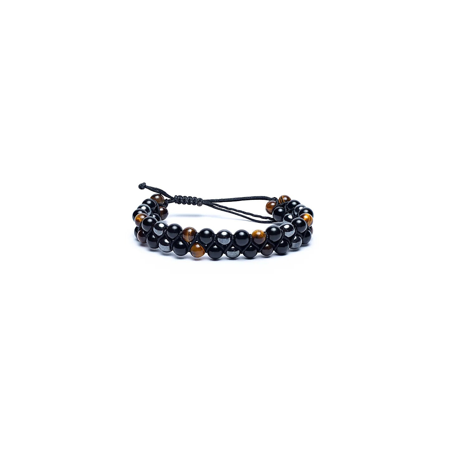 Bracelet hématite/obsidienne/oeil de tigre réglable | Pieralune
