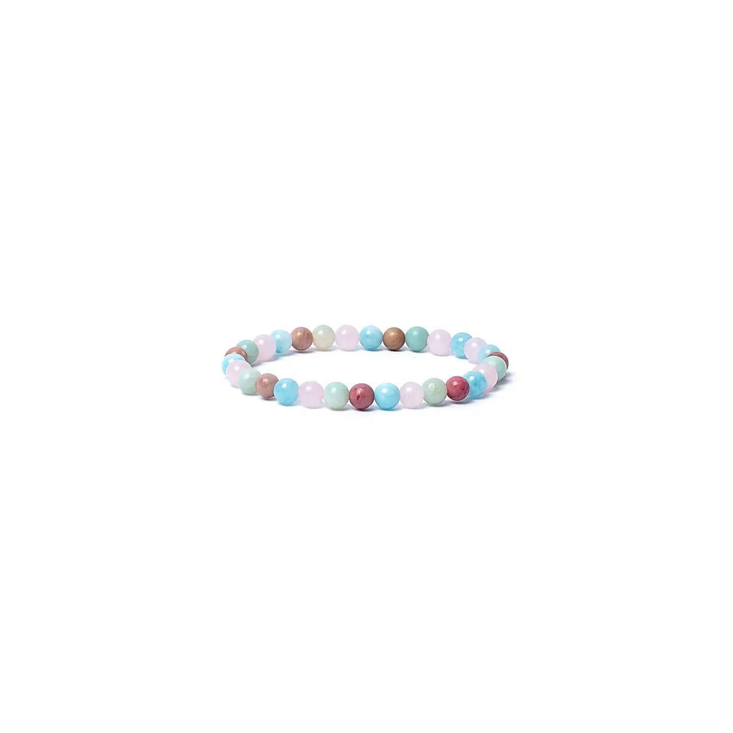 Bracelet aigue-marine/quartz rose/amazonite/thulite éla... | Pieralune