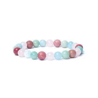 Bracelet aigue-marine/quartz rose/amazonite/thulite éla... | Pieralune