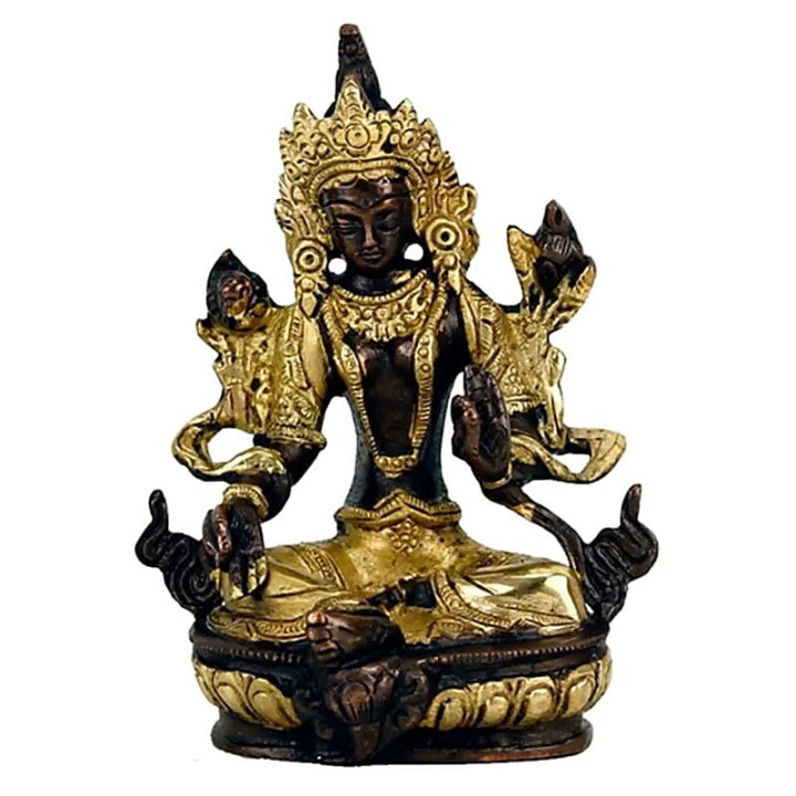 Tara Verte statuette laiton bicolore | Pieralune
