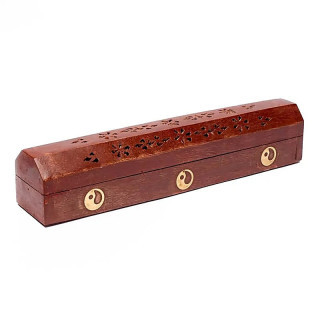 Boîte brûle encens en bois avec Yin et Yang | Pieralune