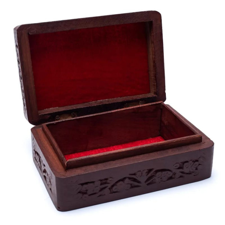 Boîte tarots étoile et lune bois sculpté | Pieralune