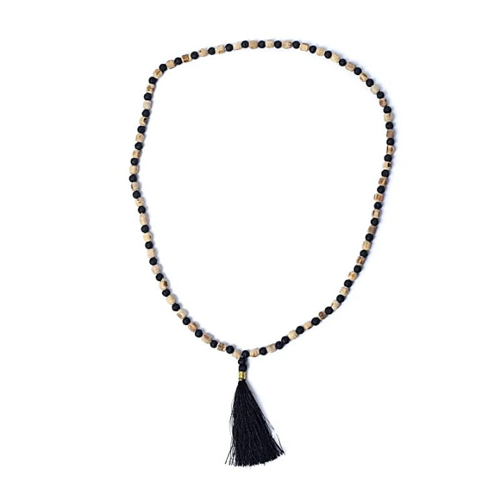 Mala tulsi/ pierre de lave en pochette | Pieralune