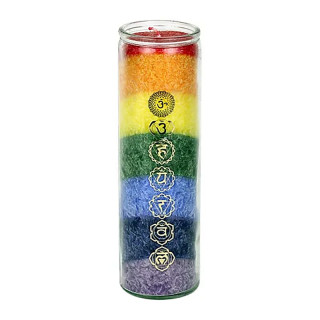 Bougie des 7 chakras aux huiles essentielles -- 21x6.5 cm