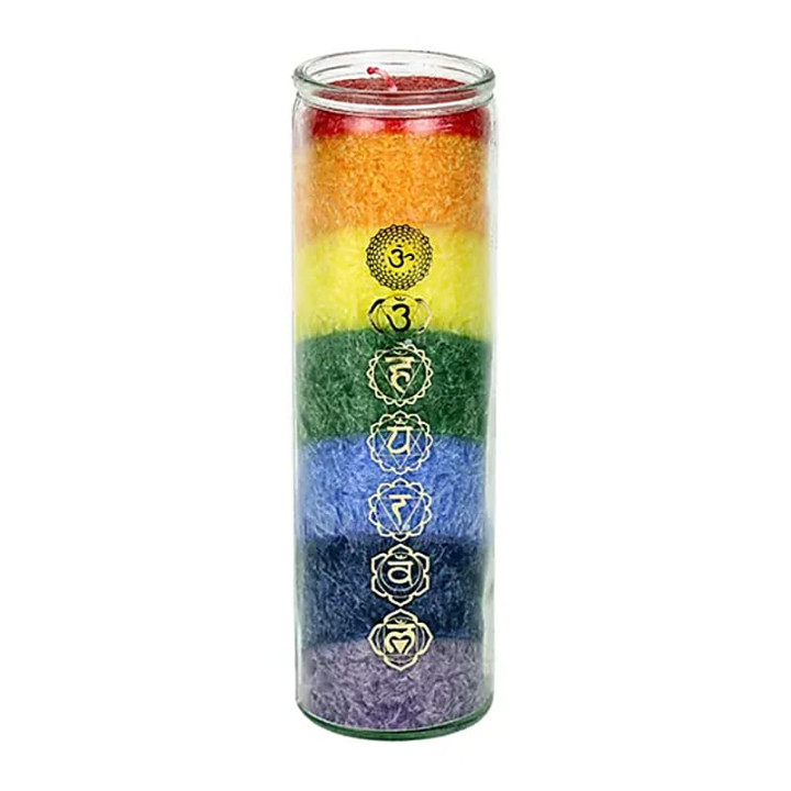 Bougie des 7 chakras aux huiles essentielles -- 21x6.5 cm