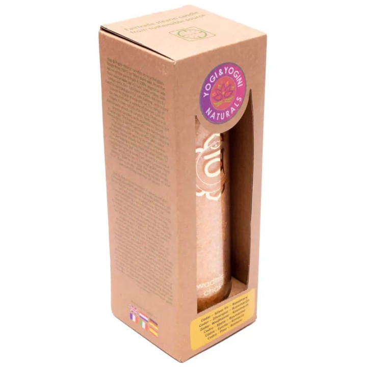 Bougie parfumée 2° chakra stearine 100 heures -- 21x6.5 cm