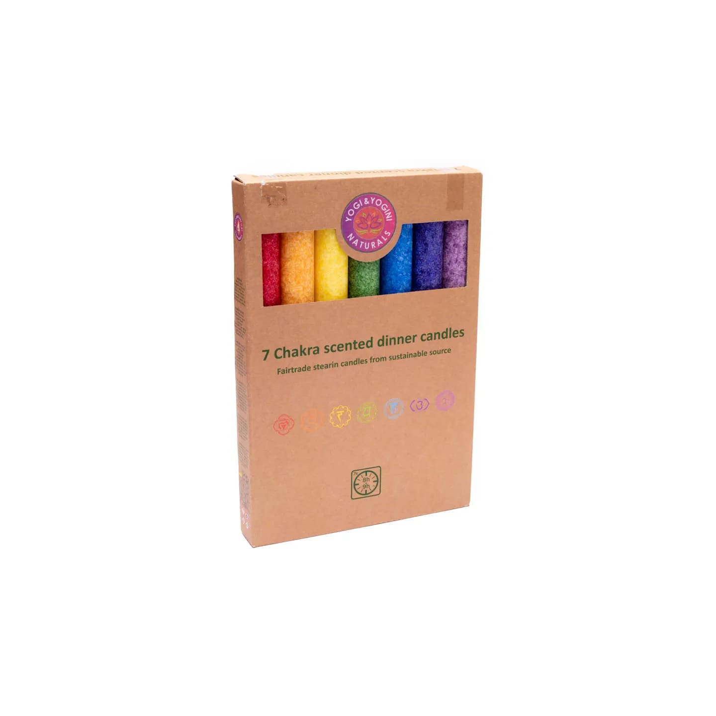 Bougies des Chakra parfumée - longue SET de 7 -- 21x2.2 cm