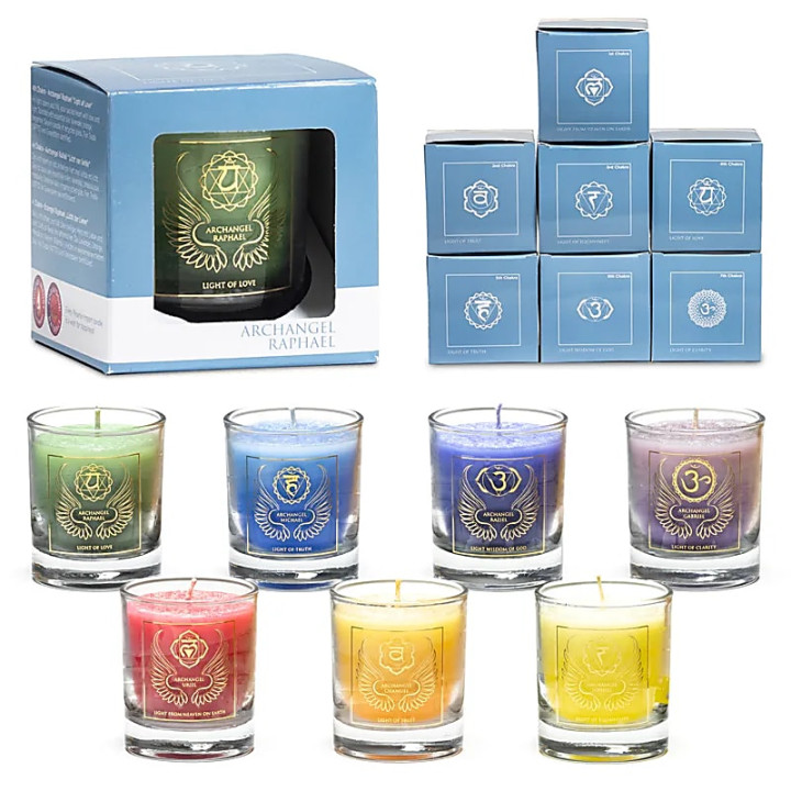 Coffret: 3x7 bougies votives d'archange parfumées