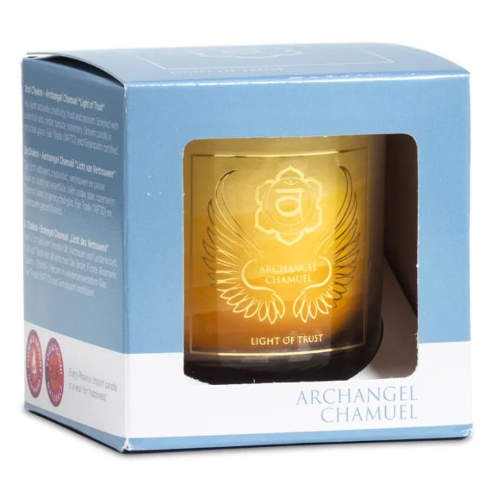 Bougie votive parfumée Archange Chamuel chakra 2 -- 4.5x4 cm
