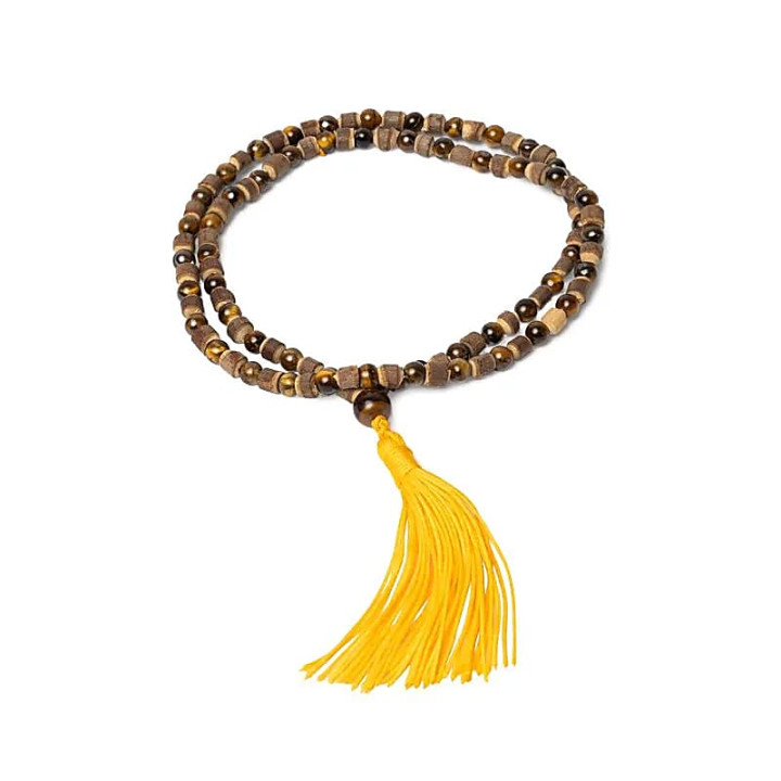 Mala œil de tigre et tulsi 108 perles
