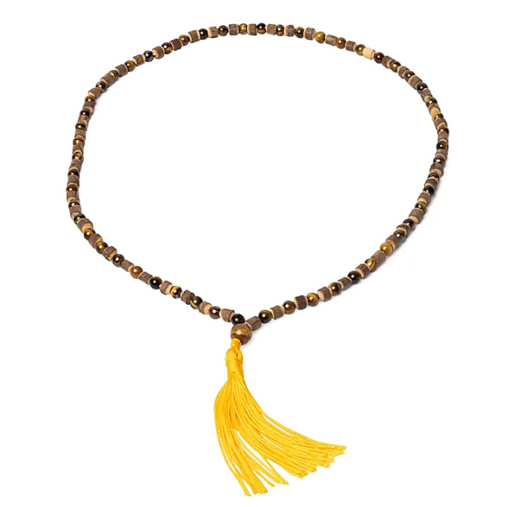 Mala œil de tigre et tulsi 108 perles