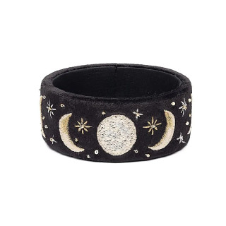 Vide-poche en velours noir avec phases de la lune