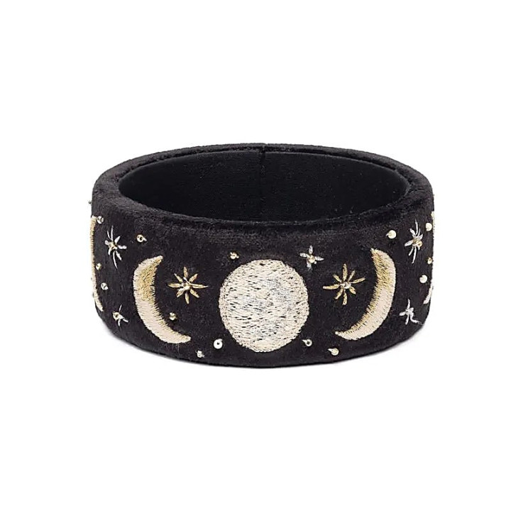 Vide-poche en velours noir avec phases de la lune