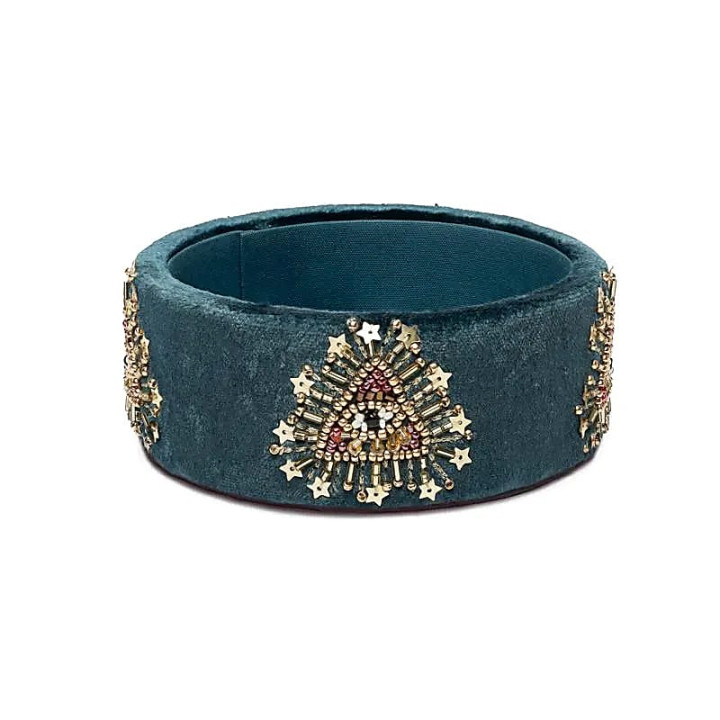 Vide-poche en velours pétrole avec Œil des tarots