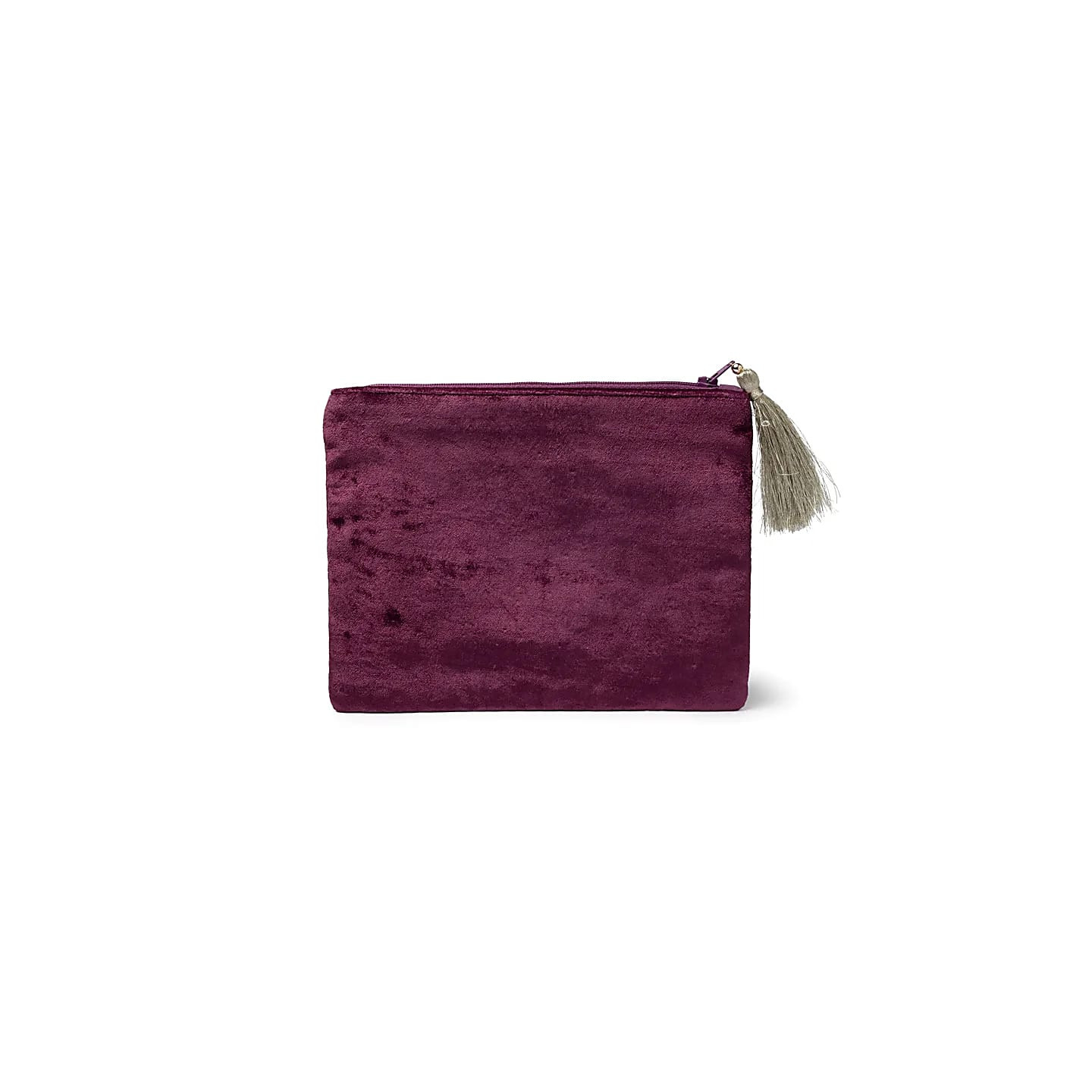 Pochette zippée en velours violet avec Ganesha