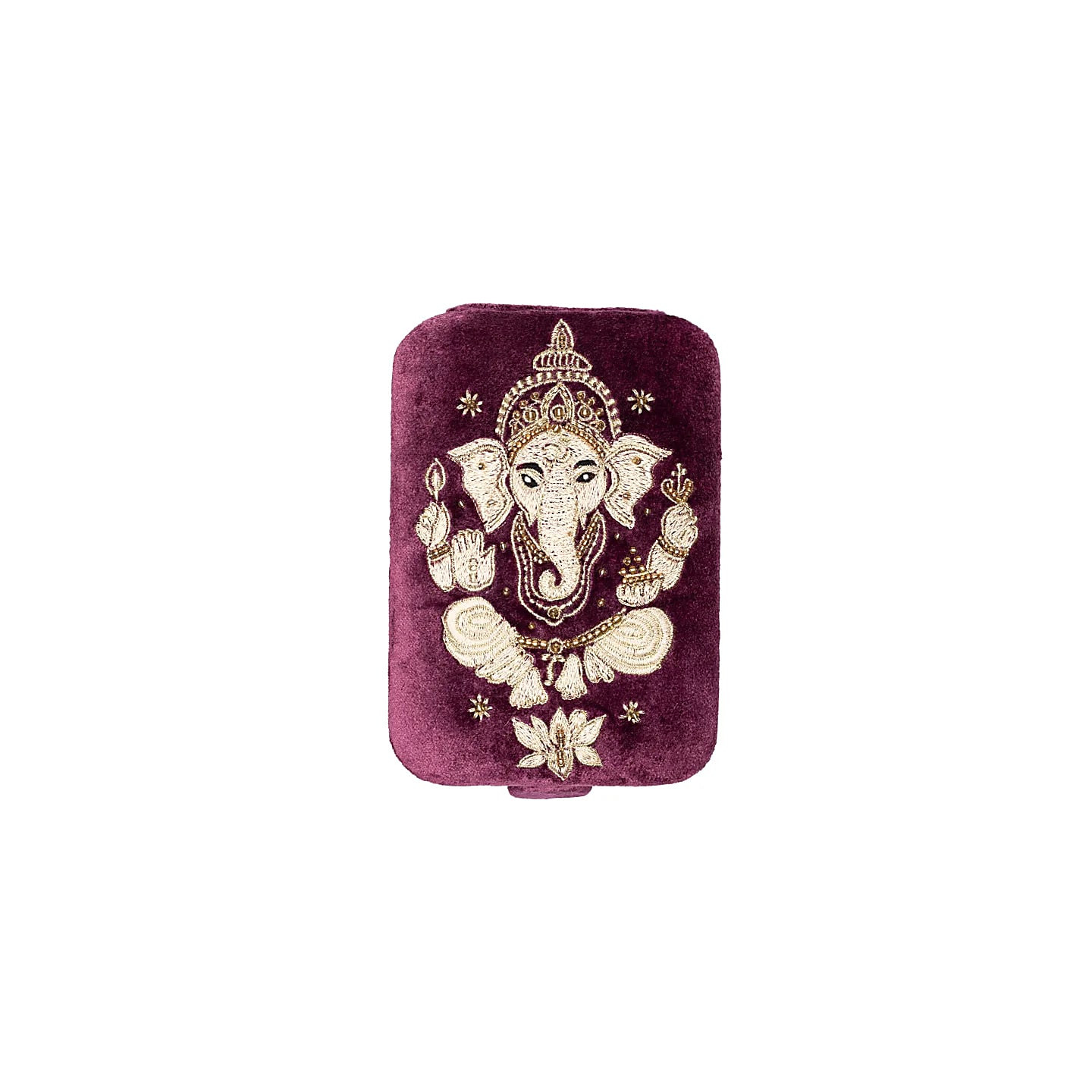Coffret à bijoux / tarot velours violet avec Ganesha
