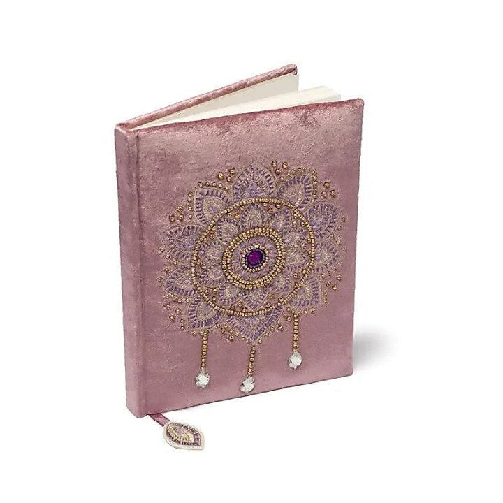 Carnet de notes velours lilas avec Mandala