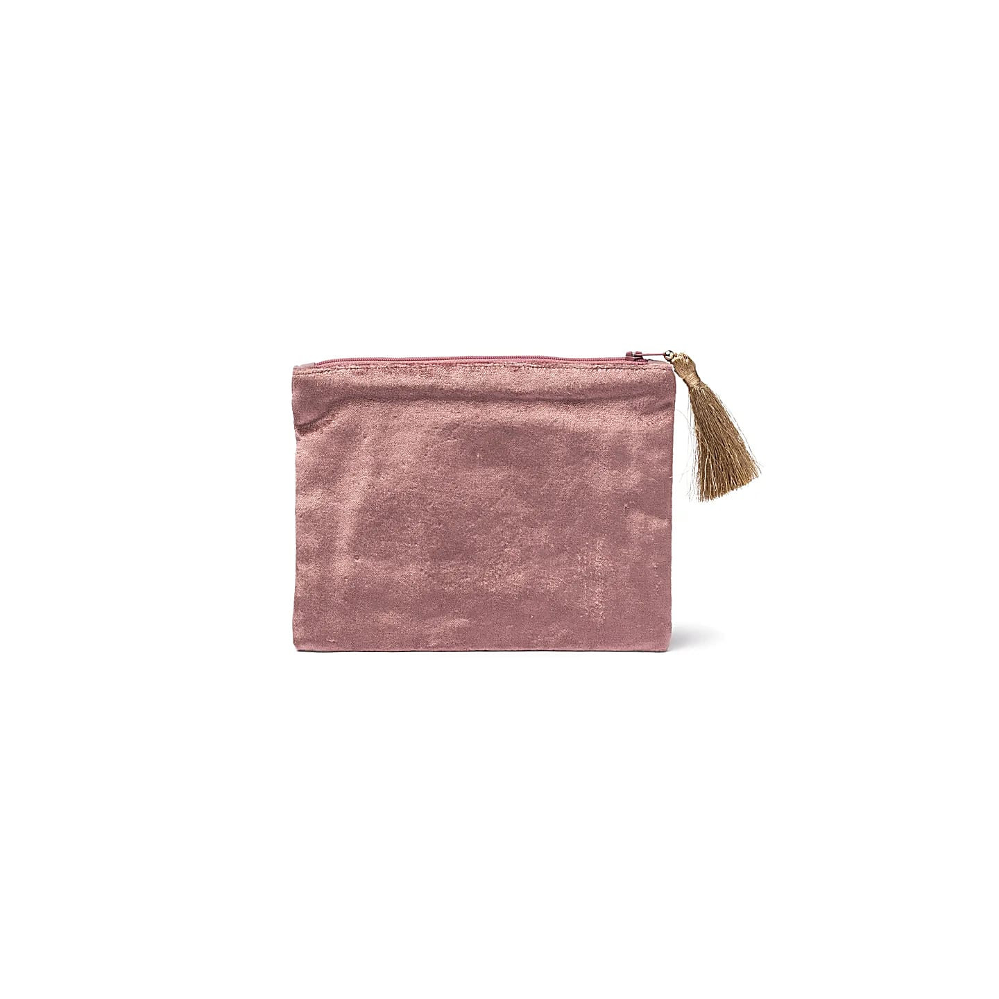 Pochette zippée en velours lilas avec Mandala