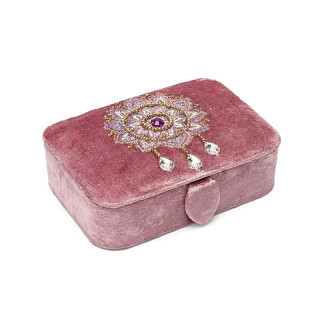 Coffret à bijoux / tarot velours lilas avec Mandala