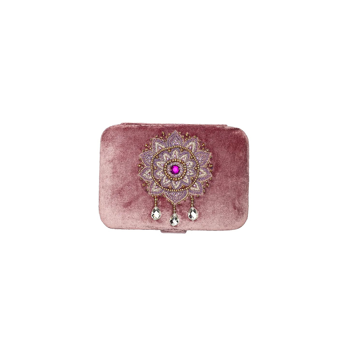 Coffret à bijoux / tarot velours lilas avec Mandala