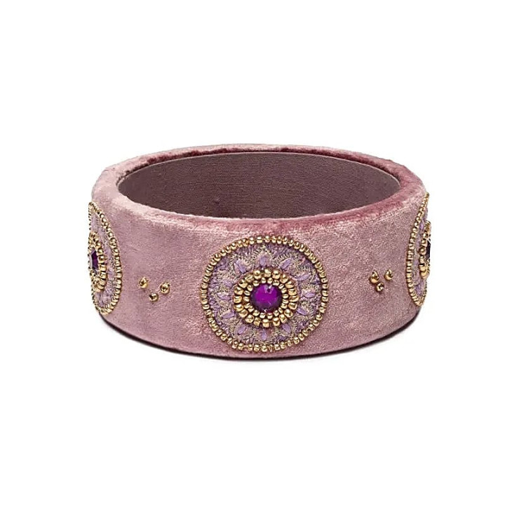 Vide-poche en velours lilas avec Mandala