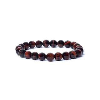 Bracelet élastique oeil de tigre rouge qualité AA | Pieralune