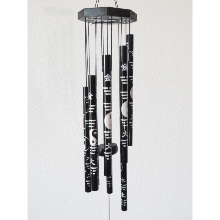 Wind chime black Yin Yang 70cm
