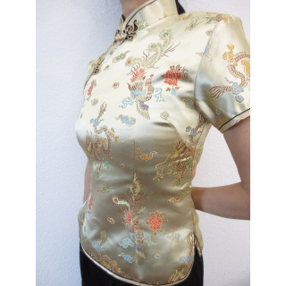 Shanghai blouse dragon/phoenix gold