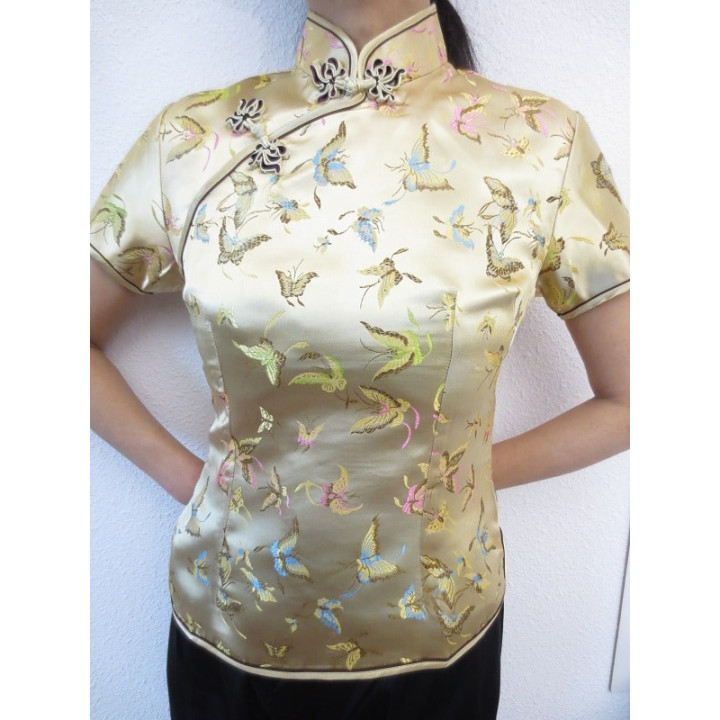 Shanghai blouse butterfly gold
