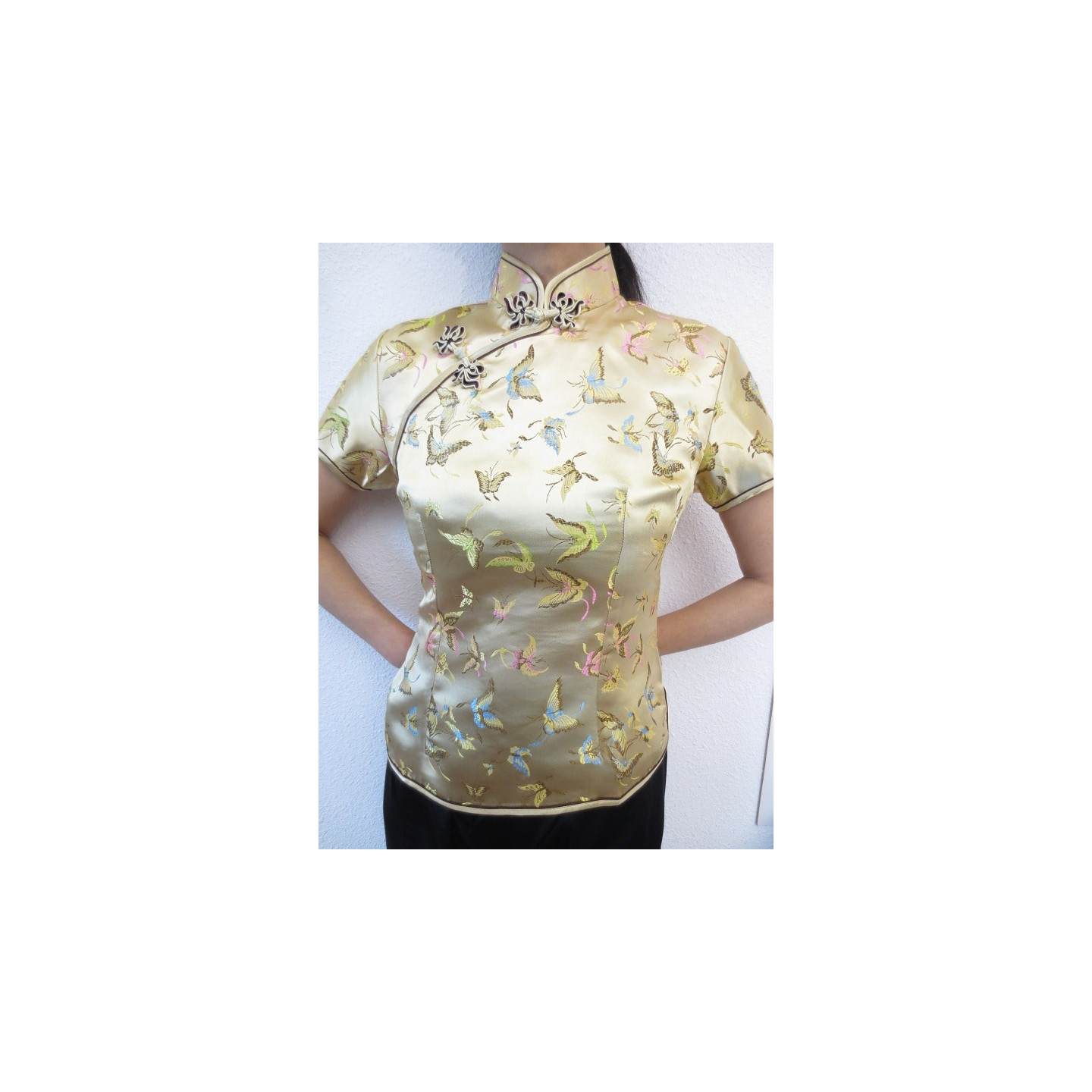 Shanghai blouse butterfly gold