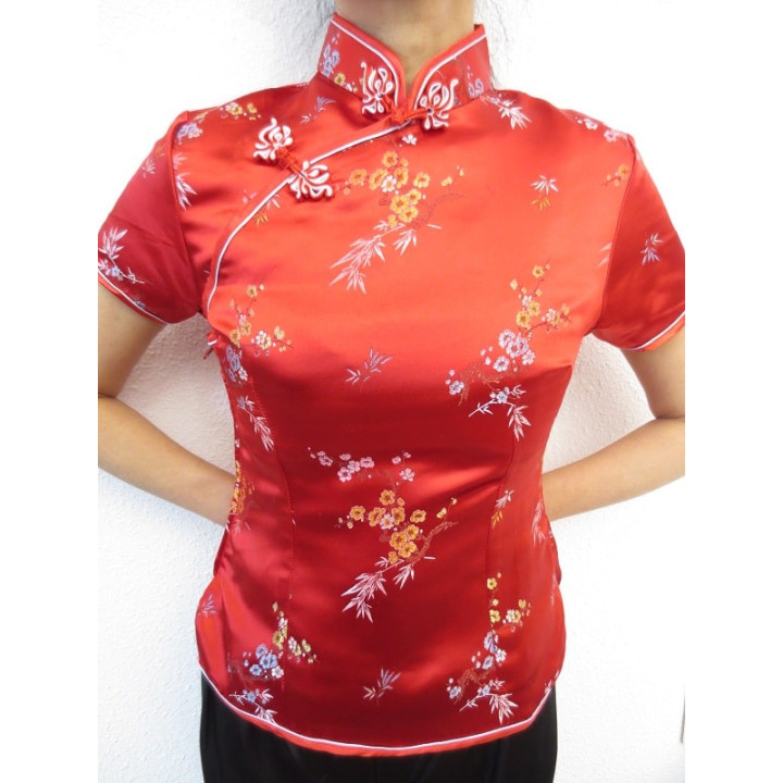 Shanghai blouse blossom red