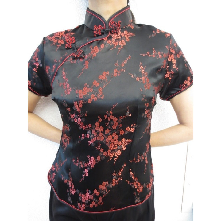 Shanghai blouse blossom black/red