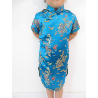Girls Dress dragon phoenix turquoise