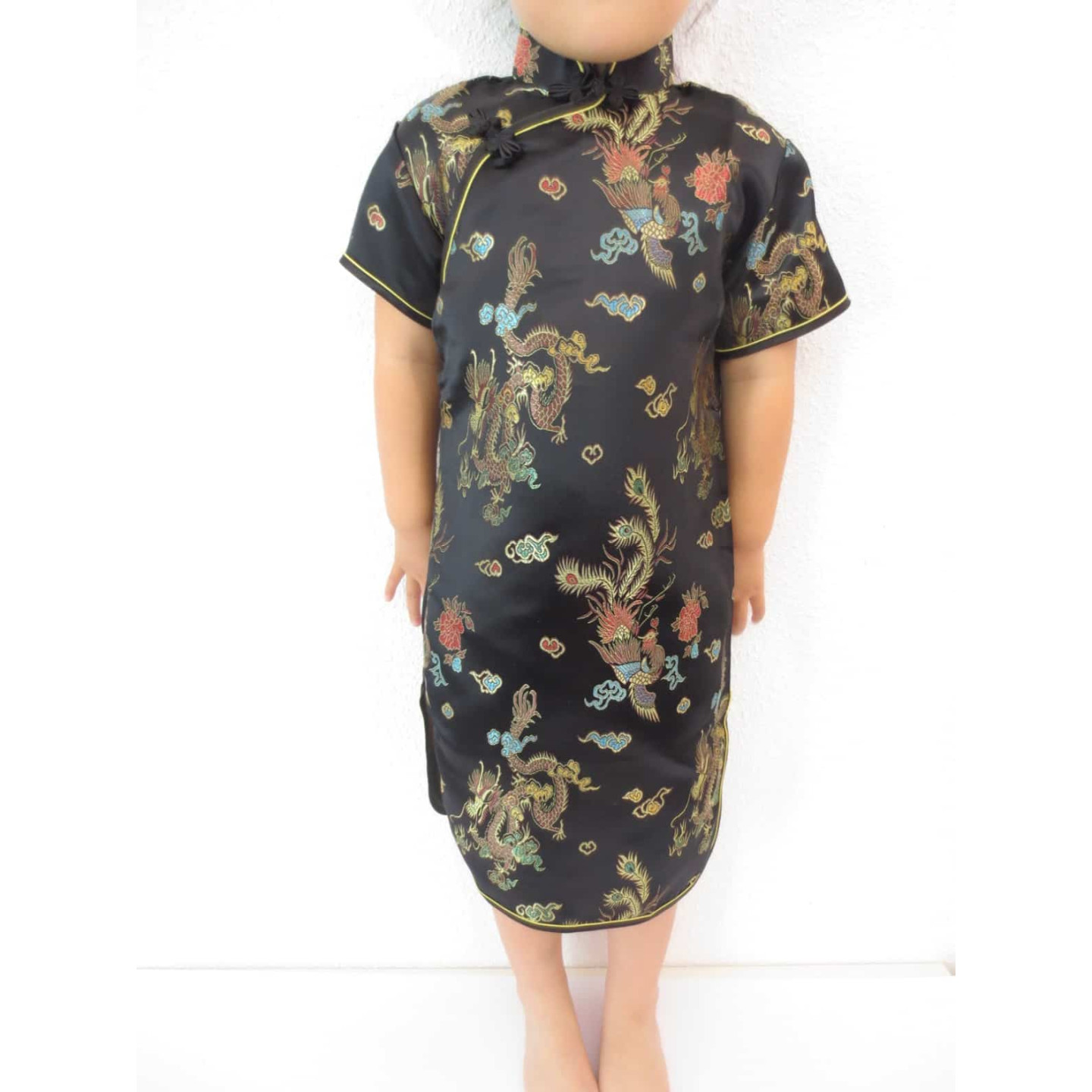 Girls Dress dragon phoenix black