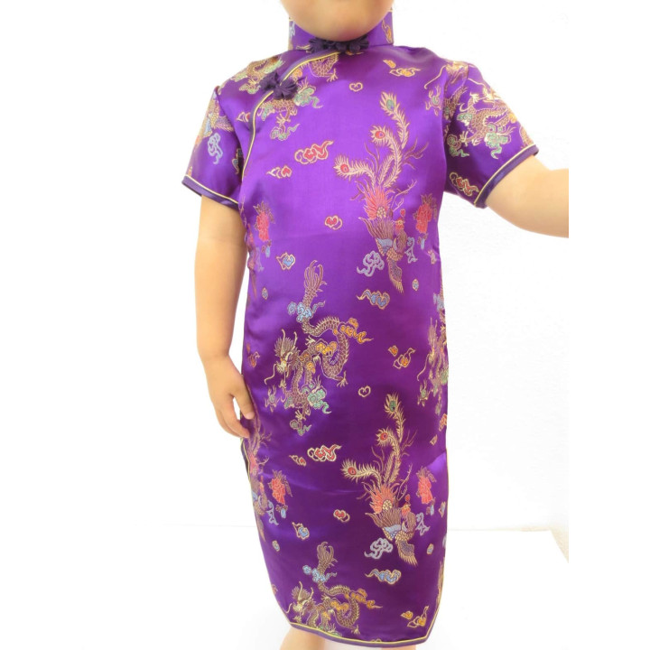 Girls Dress dragon phoenix purple