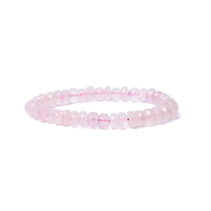 Bracelet Quartz rose à facette qualité AA élastique | Pieralune