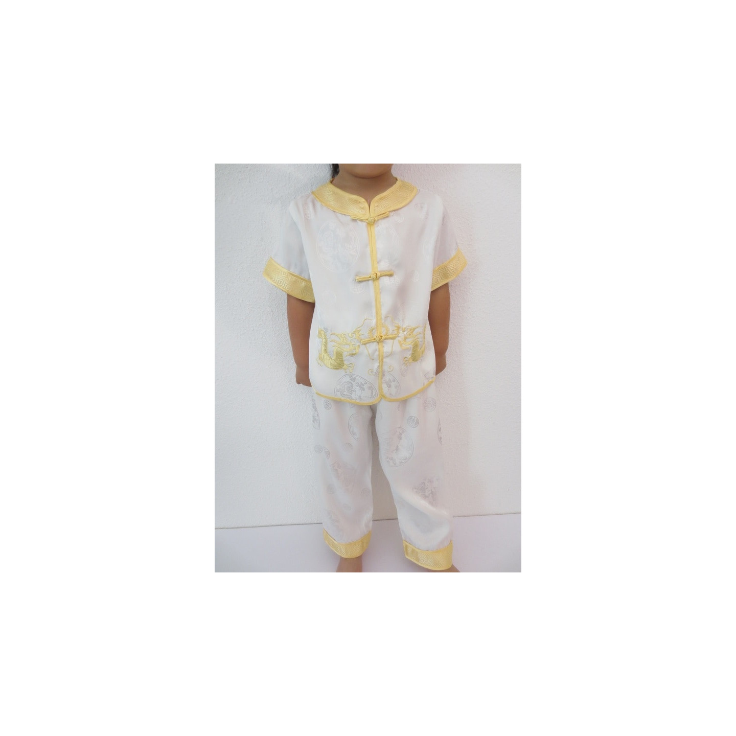 Kid suit with dragon white