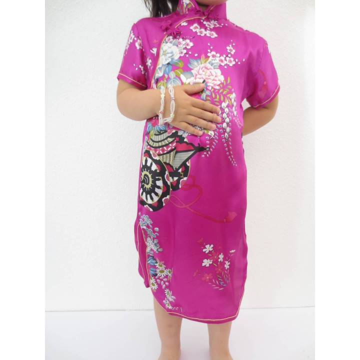 Girls Dress flowers fuchsia
